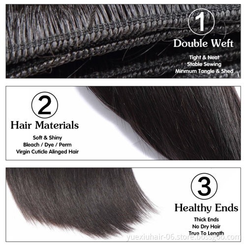 Wholesale 10A Grade Mink Brazilian Straight Human Hair Weave Bundles With Closure 100% Human Hair Extension